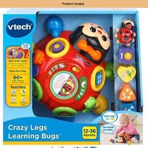 V-tech Crazy Legs Learning Bugs Toy - Red and Blue